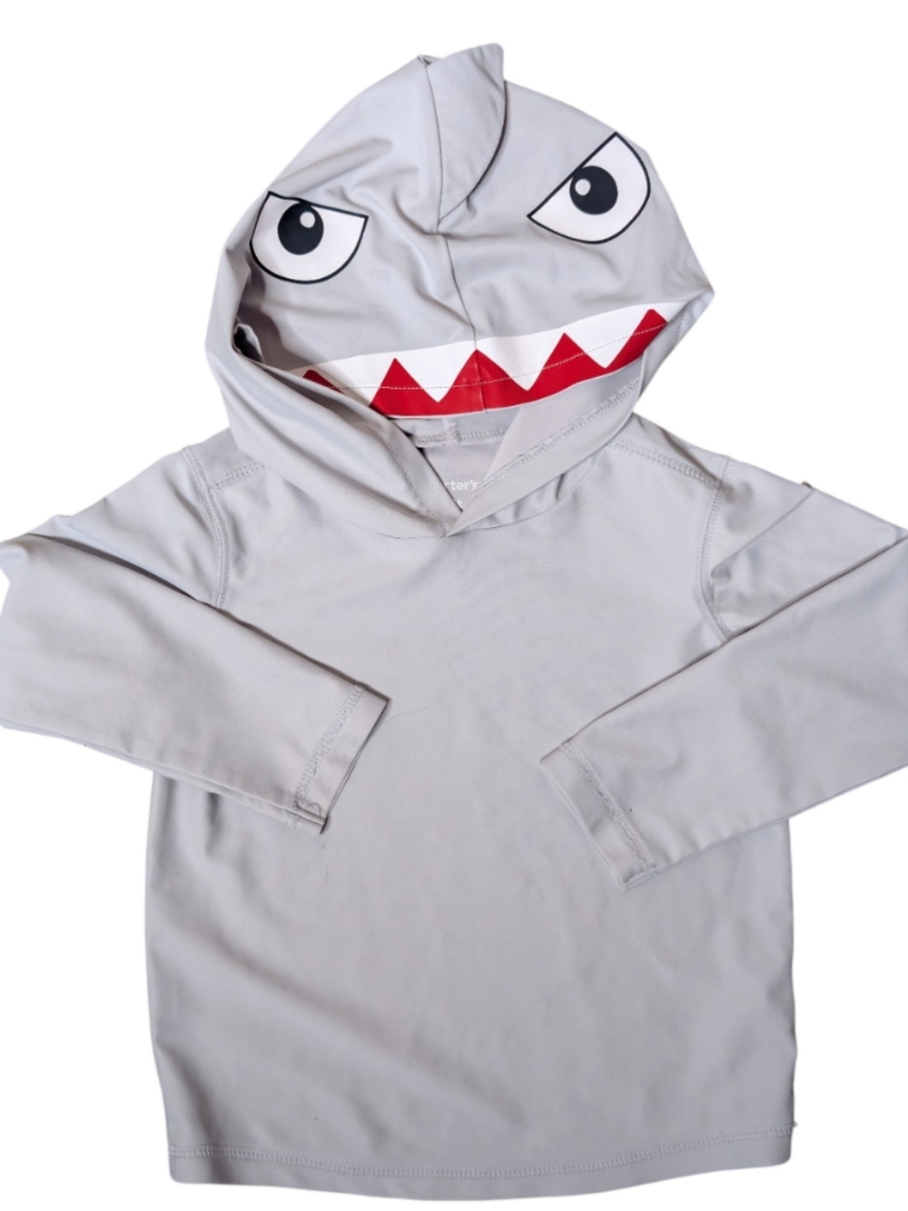 Carter's Kids Light Gray Shark Hooded Sun Shirt Size 2T